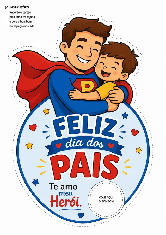 Cartão Herói colorido