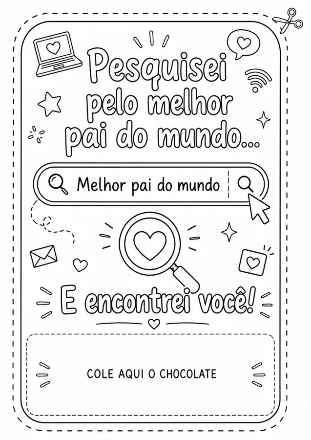Cartão Pesquisei para colorir