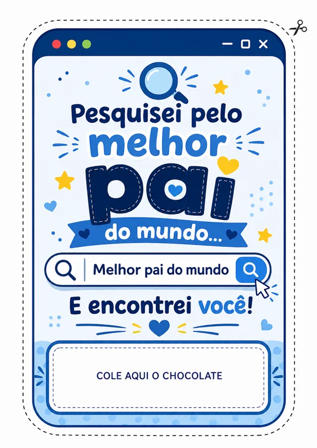 Cartão Pesquisei colorido